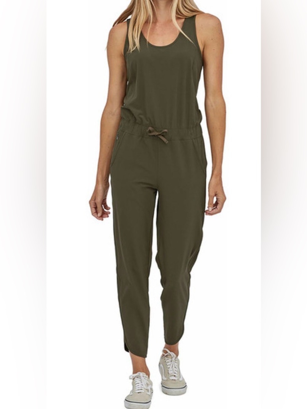 Patagonia Fleetwith Romper Jumpsuit Womens Medium Olive Green Gorpcore Hiking